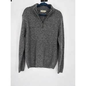 Luca Nobili Men's Mock Neck 1/4 Zip Sweater Pullover Gray Wool Blend Italy L